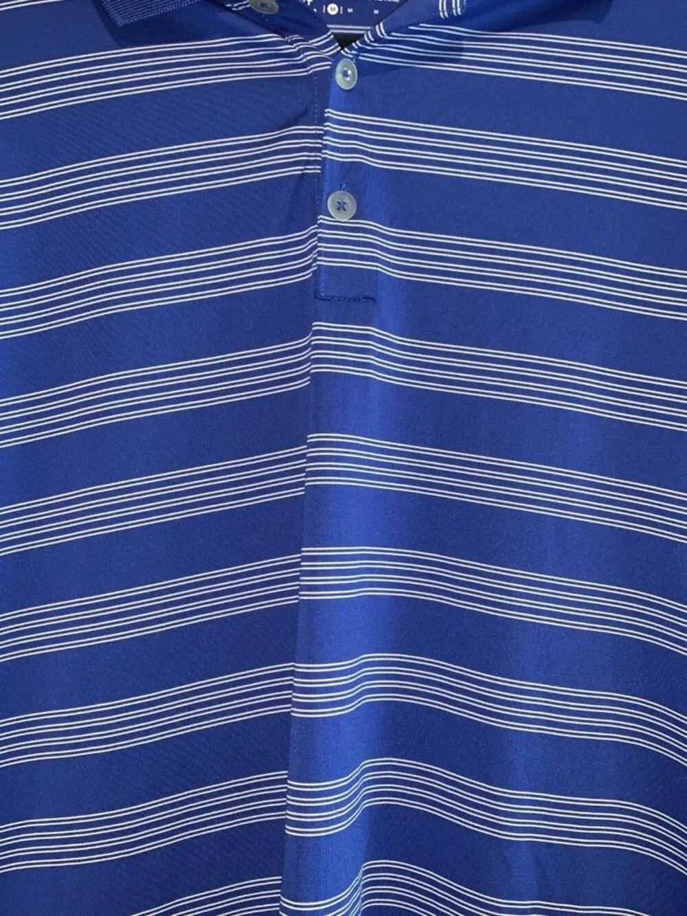 Nike Golf Tour Performance Dri-FIT Polo Shirt Men's Medium Blue White Striped Sh